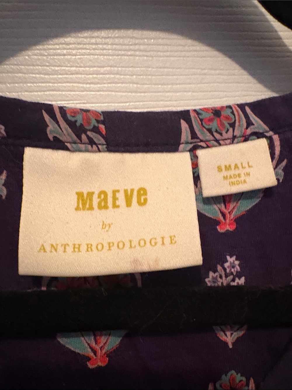 Maeve Navy Sleeveless Floral-Print Button Front Camisole - Picture 3 of 6